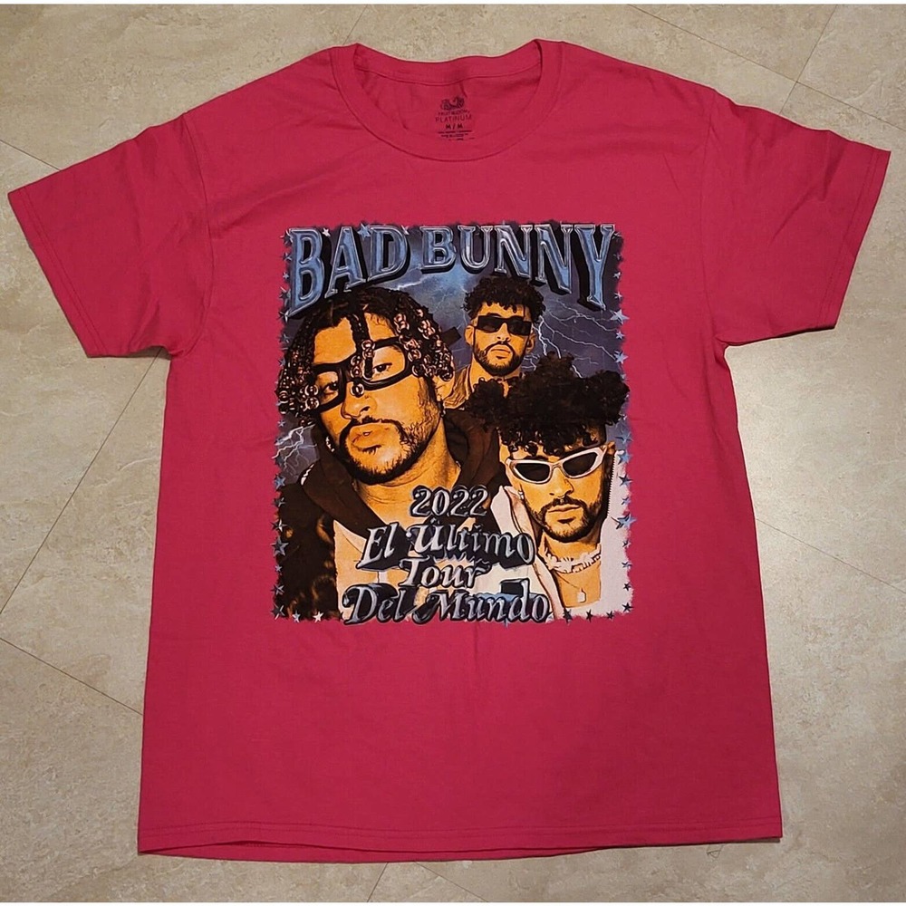 Bad Bunny El Ultimo Tour Del Mundo 2022 Music Band T Shirt Mens Size M Medium